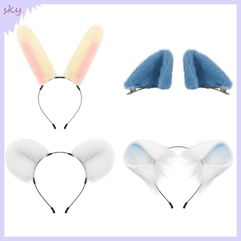 Bầu trời Adorkable Furry Hairband Tai Thỏ Băng Đô Trang Phục Ngọt Ngào Anime