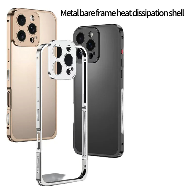 Ốp Lưng Siêu Mỏng Khung Kim Loại Nhôm Cứng Cho iPhone 17 16 15 12 13 14 Pro Max 15 16 Plus Vỏ Bảo Vệ Hợp Kim Có Ống Kính