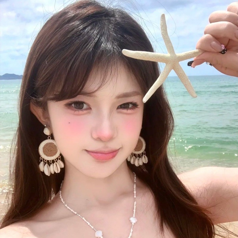 Bông tai nữ ống hút Bohemian 2026 Phong cách mới Bông tai phong cách nghỉ mát bên bờ biển