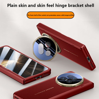 Ốp Điện Thoại Bản Lề Da Cảm Giác Da Cho Honor Magic V5 5G Bảo Vệ Toàn Diện Chống Sốc Có Phim Cường Lực