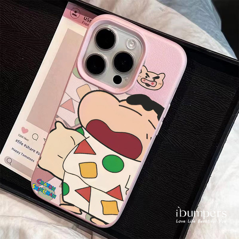 ibumpers Ốp Điện Thoại iPhone Dynamic Crayon Shin Chan Họa Tiết Cho IPhone 16 15 14 12 13 11 Pro Max IP 7 8 Plus X XS XR Ốp Lưng Mỏng Silicon Mềm Da Họa Tiết