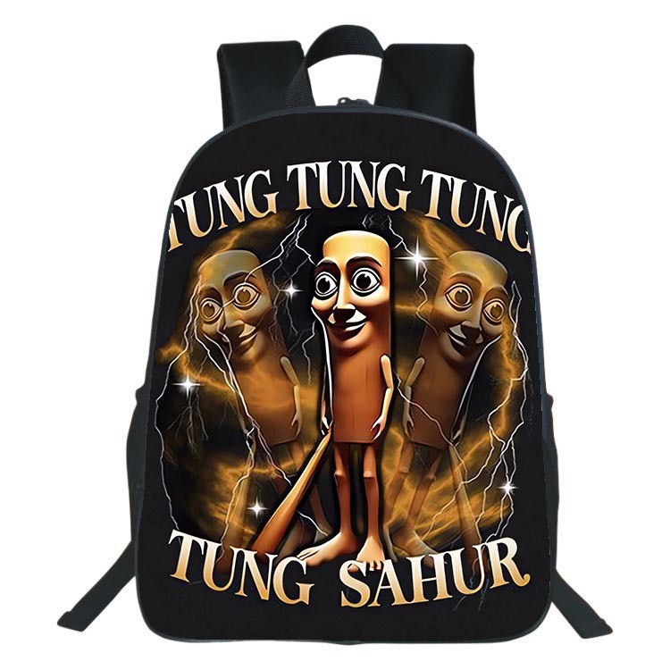 Tungtungtung Saur Ba lô in hình Brainrot Ý Ba lô học sinh Brainstorm Shark