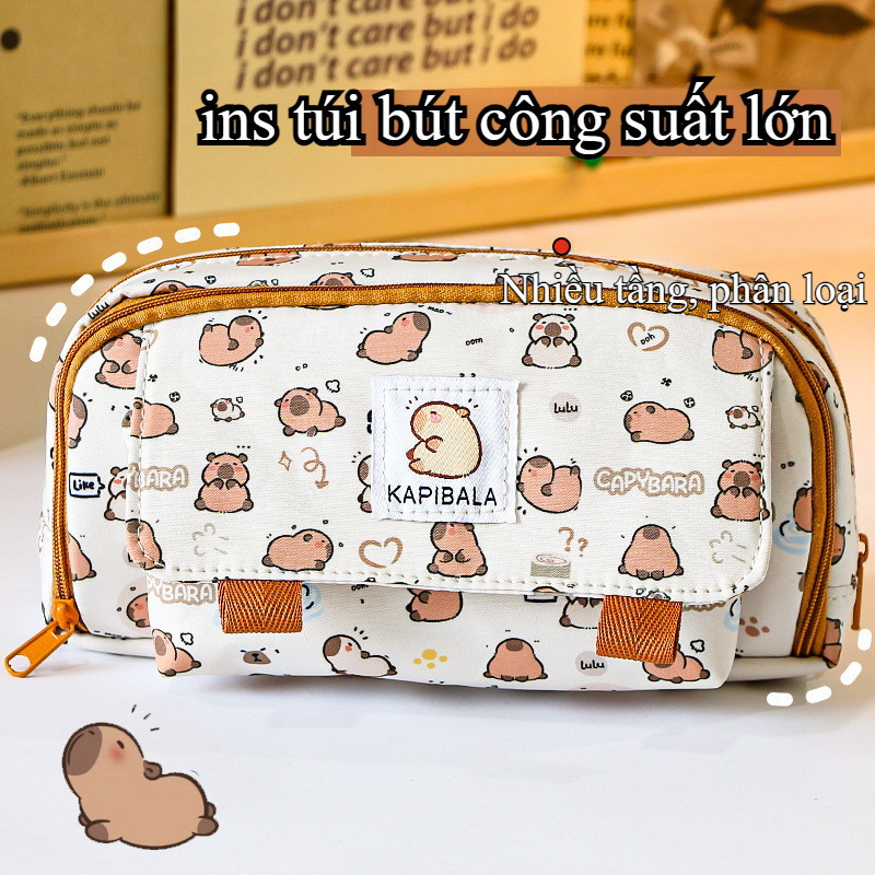 Hộp đựng bút chì dung tích lớn Văn phòng phẩm Túi lưu trữ Hộp bút chì đa chức năng dễ thương sáng tạo