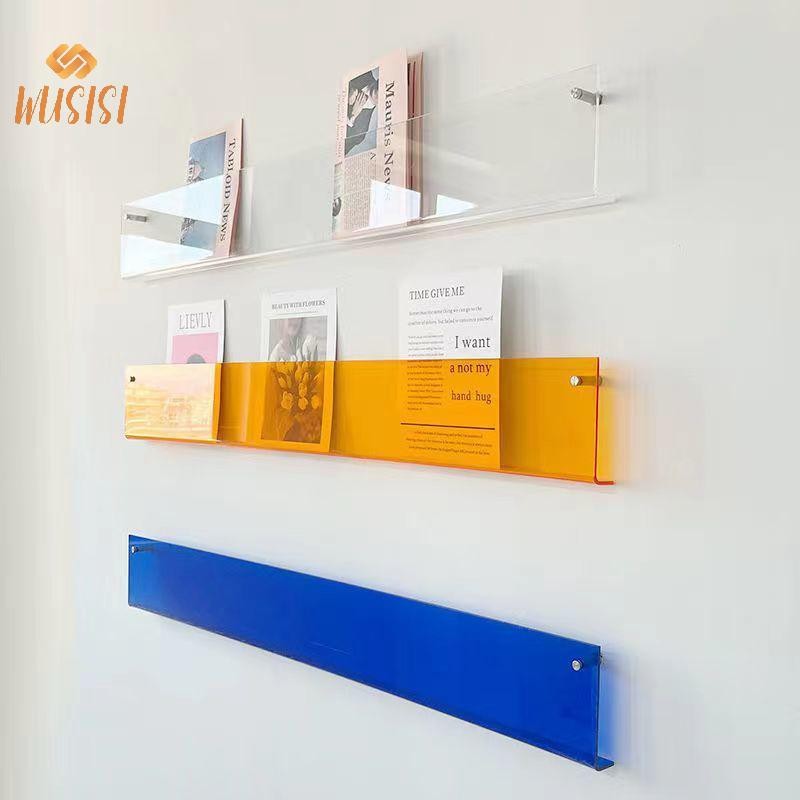 [WUSISI] Giá lưu trữ tạp chí trang trí tường Acrylic trong suốt Sách ảnh trẻ em Báo hồ sơ Kệ treo tường MỚI