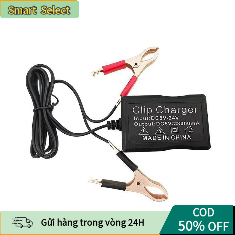 [COD] Bộ Sạc Điện Thoại USB 12V 24V Ra 5V – Dành Cho Xe Hơi Xe Máy, Tương Thích Ắc Quy 12v6 16v8
