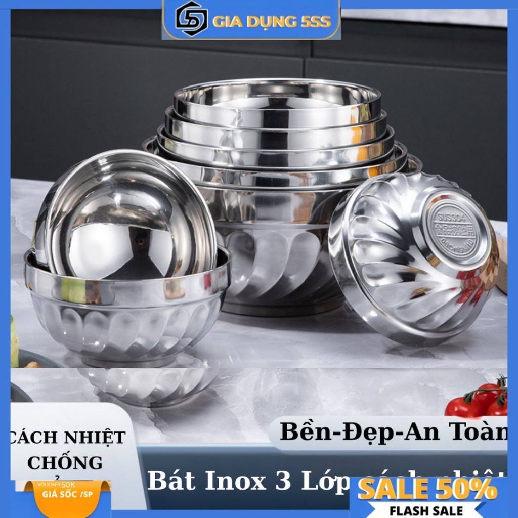 Bát Tô inox 304 có 2 lớp cách nhiệt kiểu dáng Hàn Quốc hàng loại 1 ...