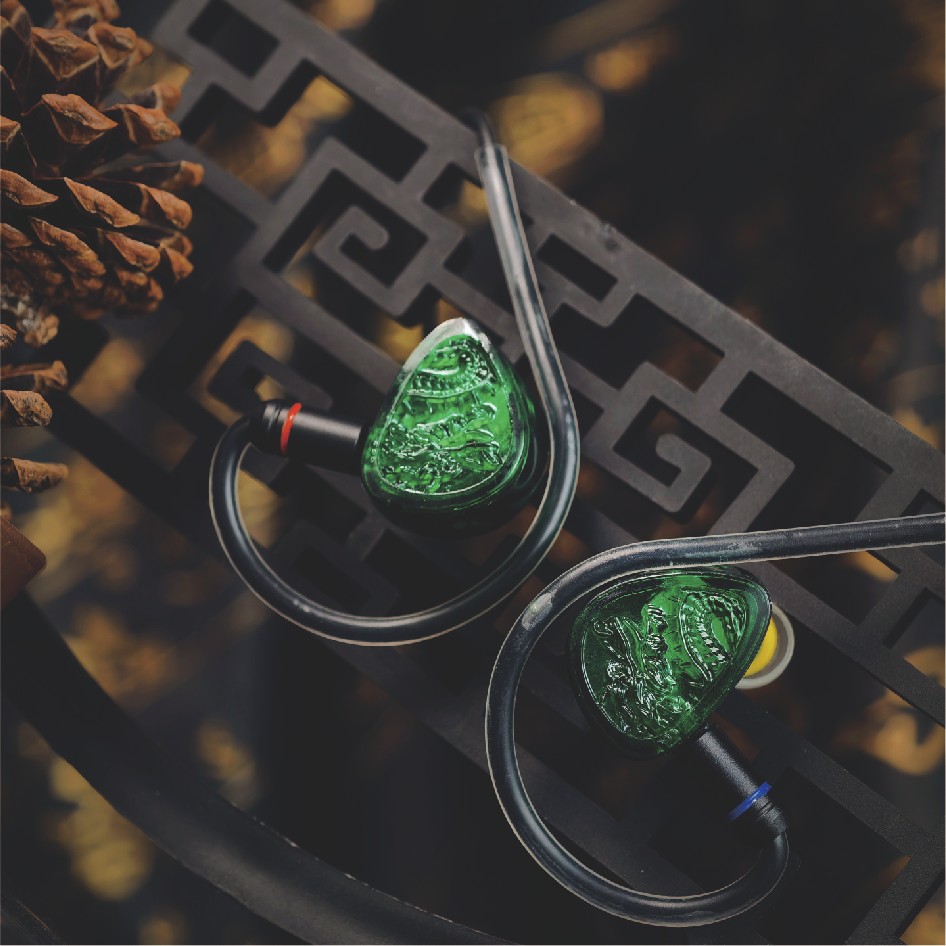 TangZu Waner II Jade Dragon Dynamic Driver Tai nghe nhét tai Âm thanh chất lượng cao Thoải mái khi đeo tai nghe có dây Waner 2 màu xanh lá cây