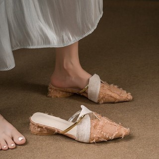 Giày cao gót mũi nhọn 35-42 Giày cao gót nữ Slip-On Size lớn