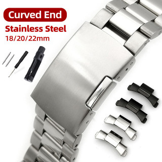 Vòng đeo tay đồng hồ bằng thép không gỉ đầu cong 18mm 20mm 22mm Dây đeo đồng hồ phổ thông Thay thế cho SEIKO cho đồng hồ cơ thạch anh dành cho nam giới Phụ nữ Quà tặng đánh bóng trung bình