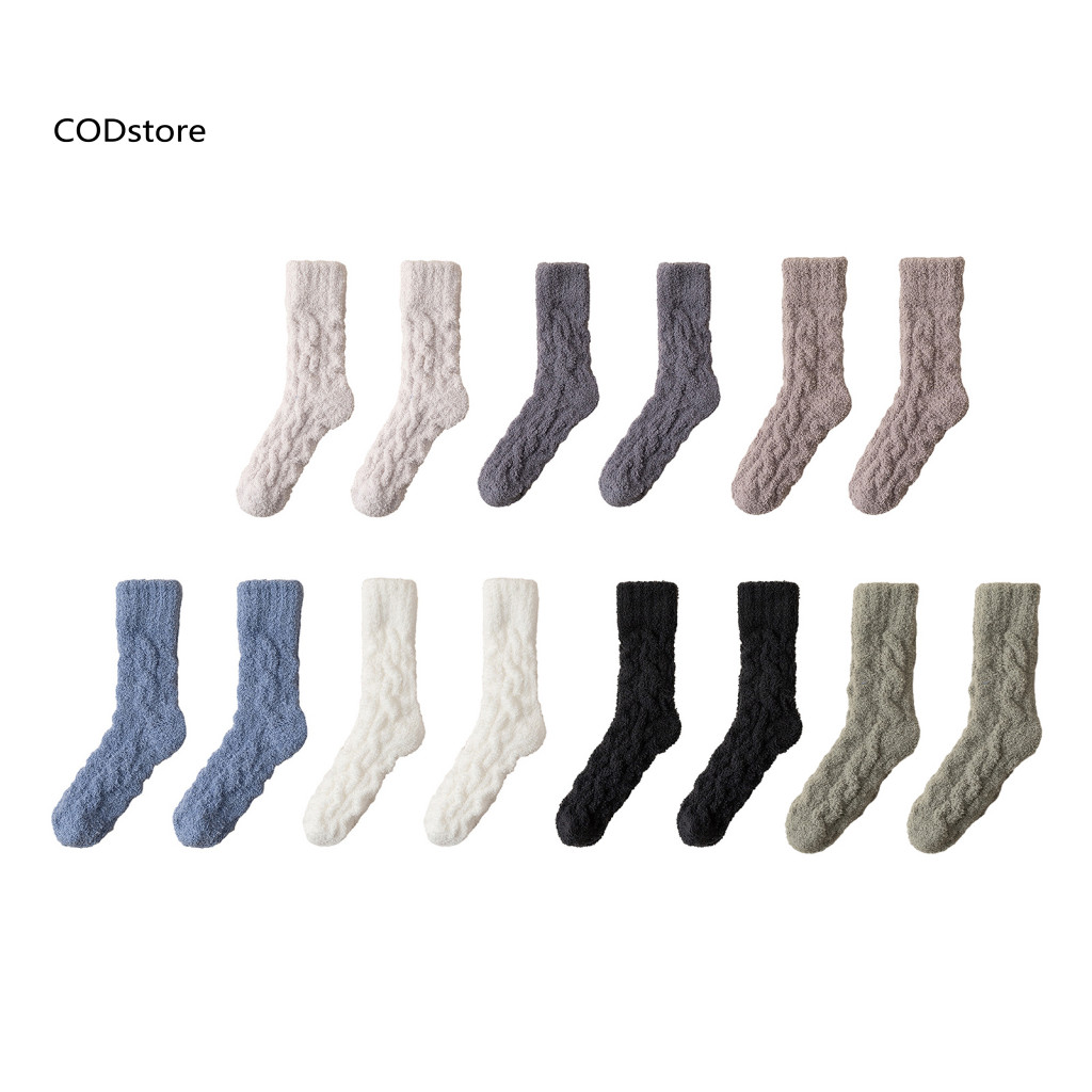 KDC Low Seam Tất Thoải Mái Nam Mùa Đông Lông Cừu San Hô Giữa Ống Tất Thể Thao Ấm Mềm Chống Trơn Trượt Mồ Hôi Thấm Hút Đông Nam Á Người Mua Yêu Thích