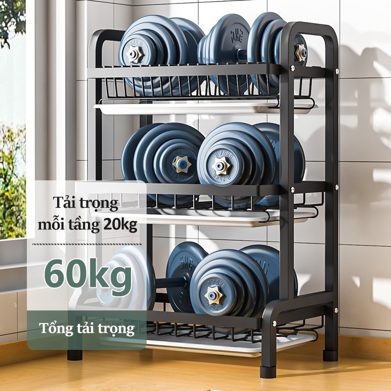 Lifinity Kệ Đựng Đồ Nhà Bếp 2-3 Tầng Cao Cấp - Thép Carbon Bền Bỉ + Combo 2 Khay Nước Tháo Lắp Dễ Dàng