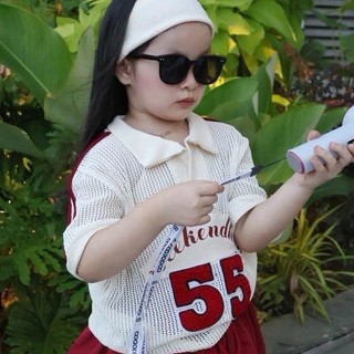 S237-Set áo polo lưới phối chân váy ren đỏ size từ 8-30Kg
