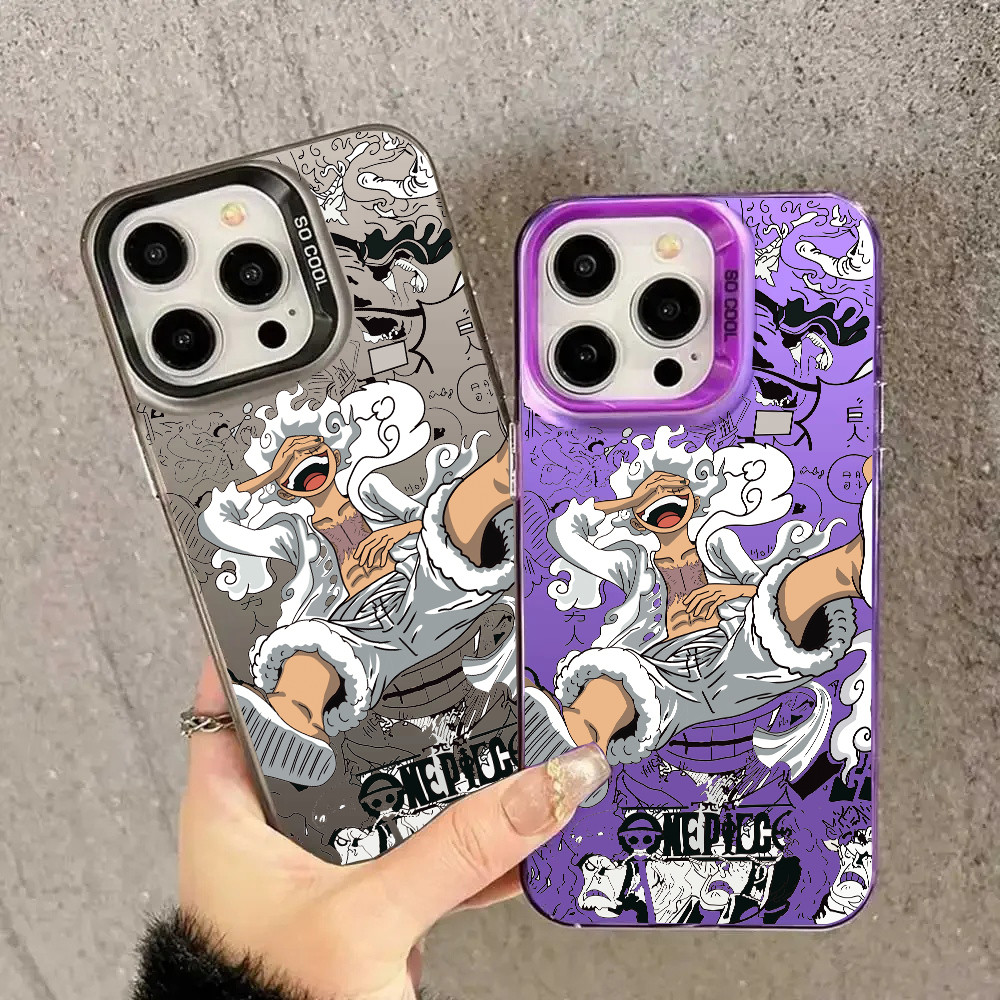 Gear 5 Nika Luffy Anime One Piece Ốp Lưng Cho Samsung Galaxy S25 Edge A17 A07 A56 A26 A36 A16 S24 FE S25 Plus Ultra Cellphone Case Thời Trang Laser IMD Matte Armor