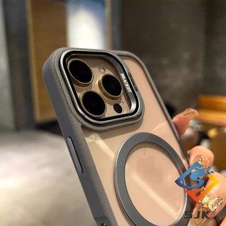 Ốp Bảo Vệ Chống Sốc Cho iPhone 16 Pro Max 15 14 13 12 Pro Max Có Ống Kính Chân Đế Trong Suốt Từ Tính Ốp điện thoại Phụ Kiện Chống Vân Tay Vỏ Cao Su