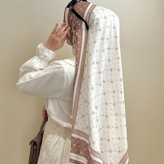 Khăn Choàng Dài Thanh Lịch In Hình, Polyester Thoáng Khí, Phù Hợp Mùa Xuân và Mùa Hạ