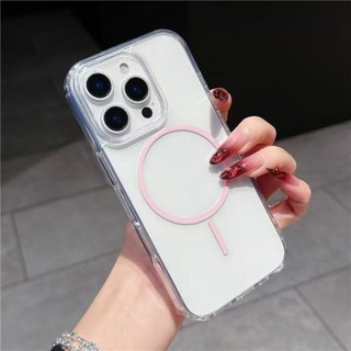 Thích hợp cho iPhone 16 12 13 14 15 11 Pro MAX Plus X XS Max XR 7 8 Plus 12mini 13mini PC Vỏ bảo vệ cứng trong suốt từ tính