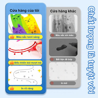 【BabyJoy】Tranh cào màu trẻ em, Tranh cào màu thủ công sáng tạo của trẻ em,Cầu vồng Scratch Art,Đồ chơi giáo dục