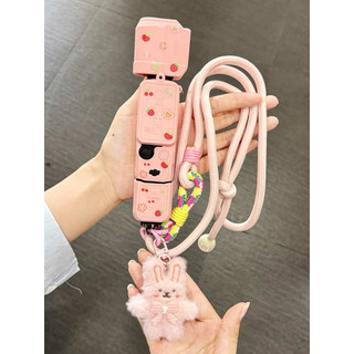 Thích hợp cho DJI pocket3 Vỏ bảo vệ Osmo Dây buộc dễ thương Gimbal Thân máy ảnh Vỏ bảo vệ bằng silicon Màn hình ống kính Vỏ lật Chống sốc Chống va chạm Chống trầy xước Túi lưu trữ Vỏ đứng