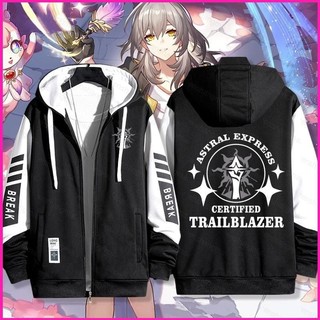 Hoodie phong cách anime Honkai Star Rail có dây kéo, phù hợp unisex