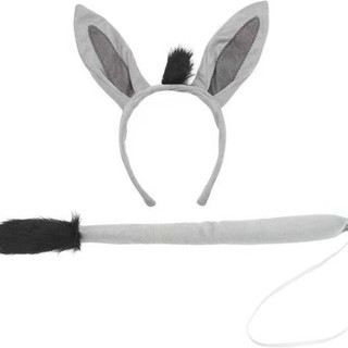 ASDFGER 4 Bộ Trang Phục Lừa, Thắt Nơ Ngộ nghĩnh Donkey Headband, Động Vật Thời Trang Đuôi Mũi Lừa Tai Băng Đô Trẻ Em Người Lớn