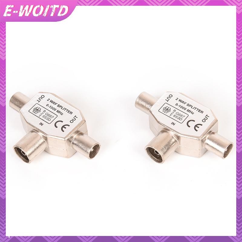 E-WOITD PAL TV IEC DVB-T 1F / 2M Bộ chia tín hiệu Ăng-ten đồng trục trên không 2 chiều Kim loại trong nhà E-WOITD