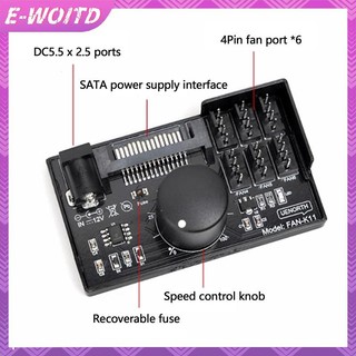 Bộ điều khiển tốc độ quạt máy tính E-WOITD Hub công suất cao SATA NAS PWM cho 6 quạt HNVN