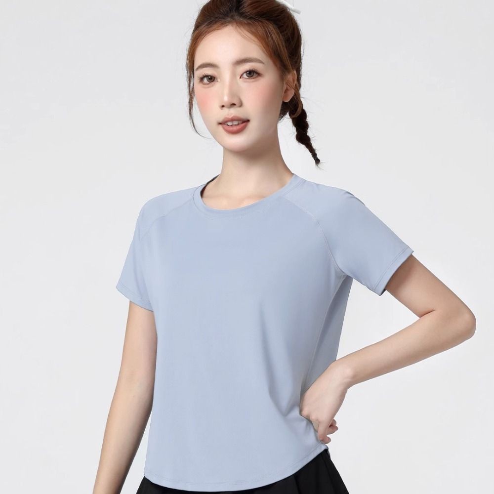 Giày chạy bộ chuyên nghiệp & Áo tập thể dục thoáng khí ngắn tay - Chất liệu khô nhanh thoải mái cho quần áo tập yoga nhẹ nhàng