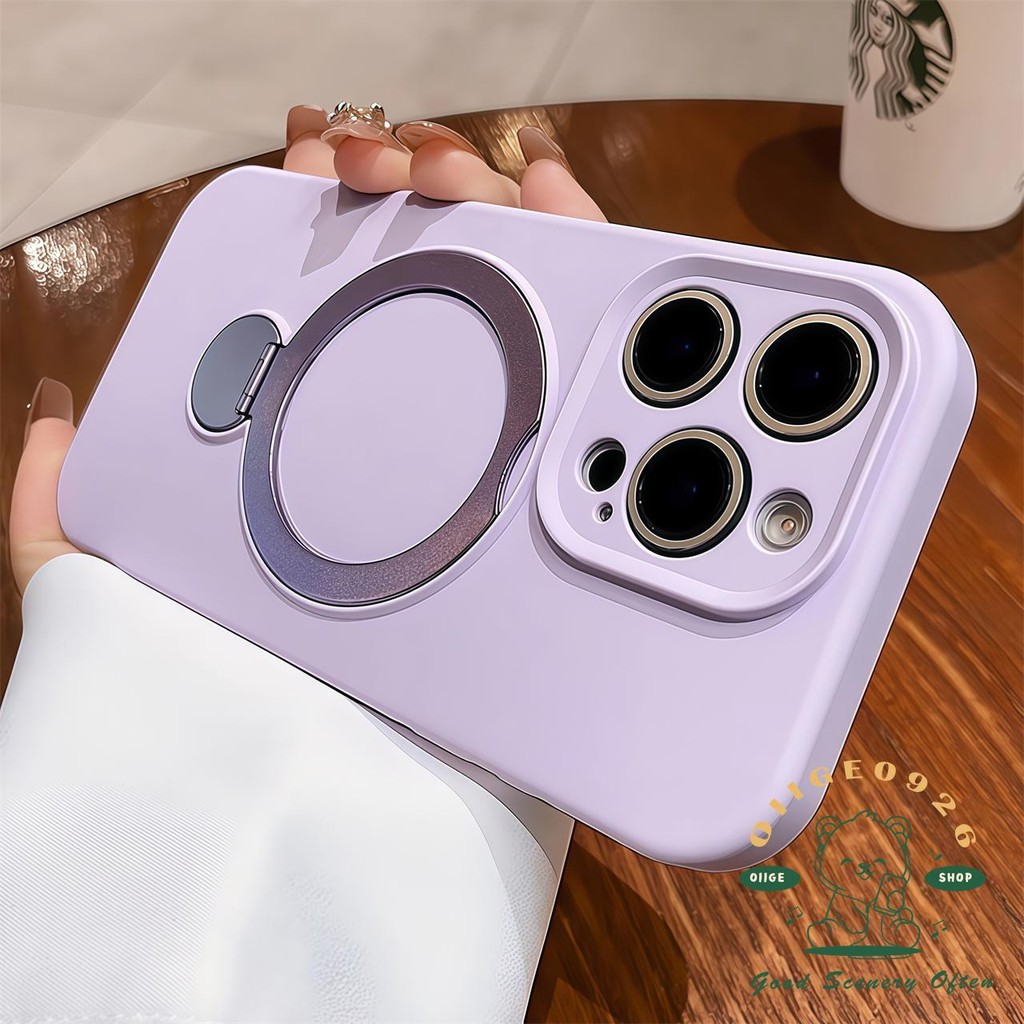 Chất Lỏng 360 Từ Giá Đỡ Ốp Lưng Điện Thoại iphone16 Pro Max 15 14 13 Vỏ Cho iPhone Vỏ Silicon Mềm TPU Chống Sốc