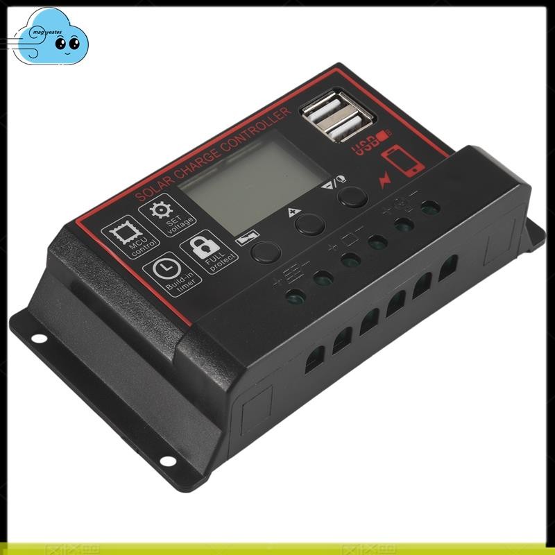 Bộ điều khiển sạc 100A cho pin mặt trời, màn hình LCD, 12V 24V, kèm cổng USB
