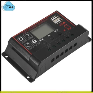 Bộ điều khiển sạc 100A cho pin mặt trời, màn hình LCD, 12V 24V, kèm cổng USB
