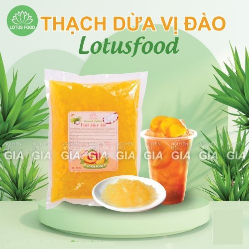 [THÙNG 10 BỊCH] Thạch dừa Lotus 1.5kg - HƯƠNG ĐÀO