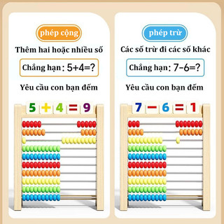 【BabyJoy】Bảng Tính Toán Học Thông Minh Bằng Gỗ,Bàn Tính Gỗ Thông Minh Học Toán Cho Bé,Đồ chơi trí tuệ