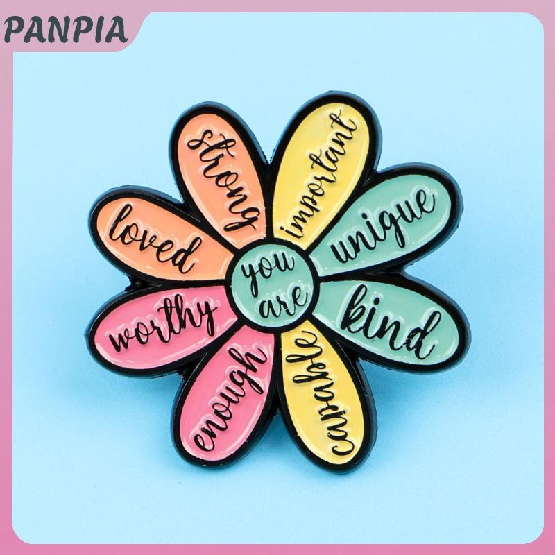 PANPIA-Tạo Ý Trích Dẫn Men Pin Động Lực Hoa Thổ Cẩm Thông Ve Áo Chân Nhắc Nhở Huy Hiệu Quần Áo Phụ Kiện Trang Sức Quà Tặng