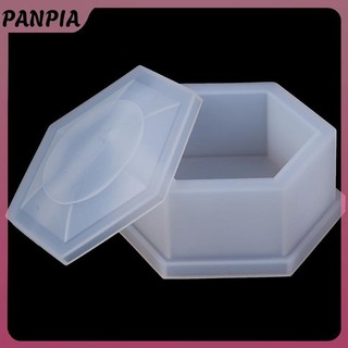PANPIA-Silicone Hình Lục Giác Trang Sức Hộp Bảo Quản Khuôn Nhựa Đúc Khuôn Thủ Công DIY