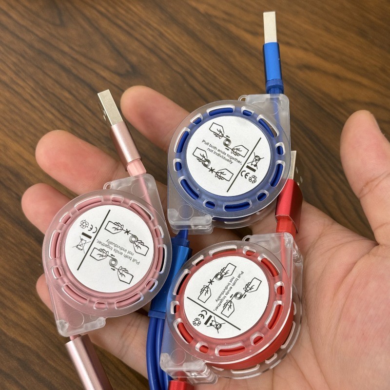 Cáp sạc đa năng có thể thu vào - Cáp dữ liệu đa năng 3 trong 1 cổng - Cáp sạc USB sạc nhanh cho Ios Android Type C​