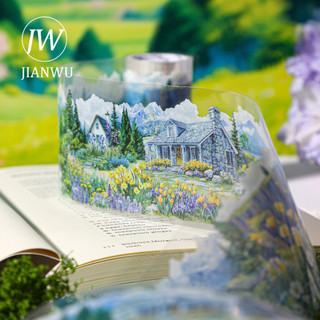 JIANWU 65mm * 200cm Một thị trấn nhỏ trong hoang dã Series Vintage Hoa phong cảnh Chất liệu cắt băng PET Tạp chí sáng tạo Tuyên bố
