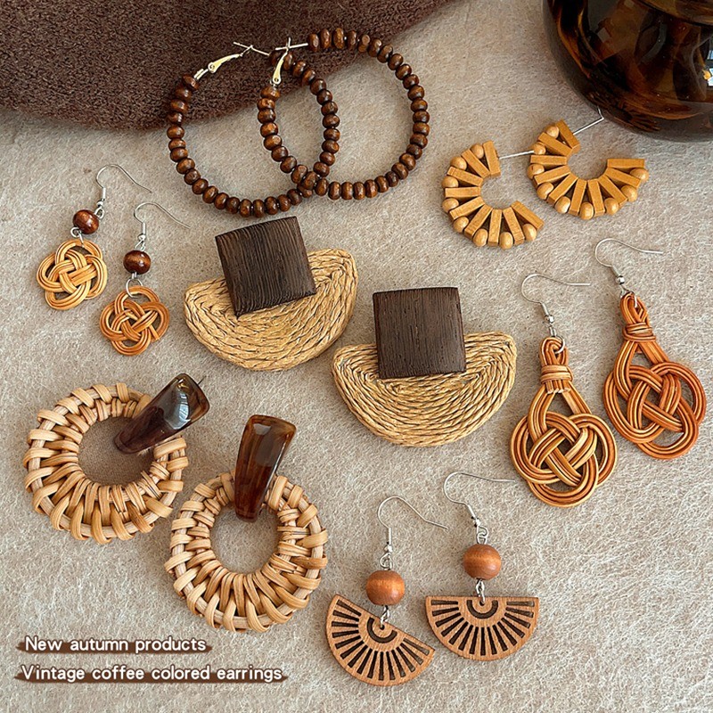 Bông tai bohemian retro thời thượng cho cà phê nữ