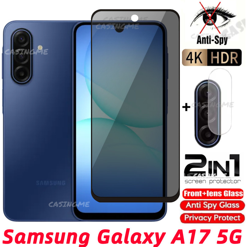 Kính cường lực riêng tư Samsung A17 5G Chống gián điệp Full Cover Bảo vệ màn hình Chống Peek Phim riêng tư cho Samsung Galaxy A07 A17 A27 A37 A57 SamsungA17 LTE 5G 4G Phim bảo mật chống Peek