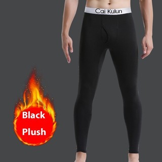 Quần legging nam chất liệu nhiệt dày và nhung, thiết kế ôm vừa phải, màu sắc đơn giản