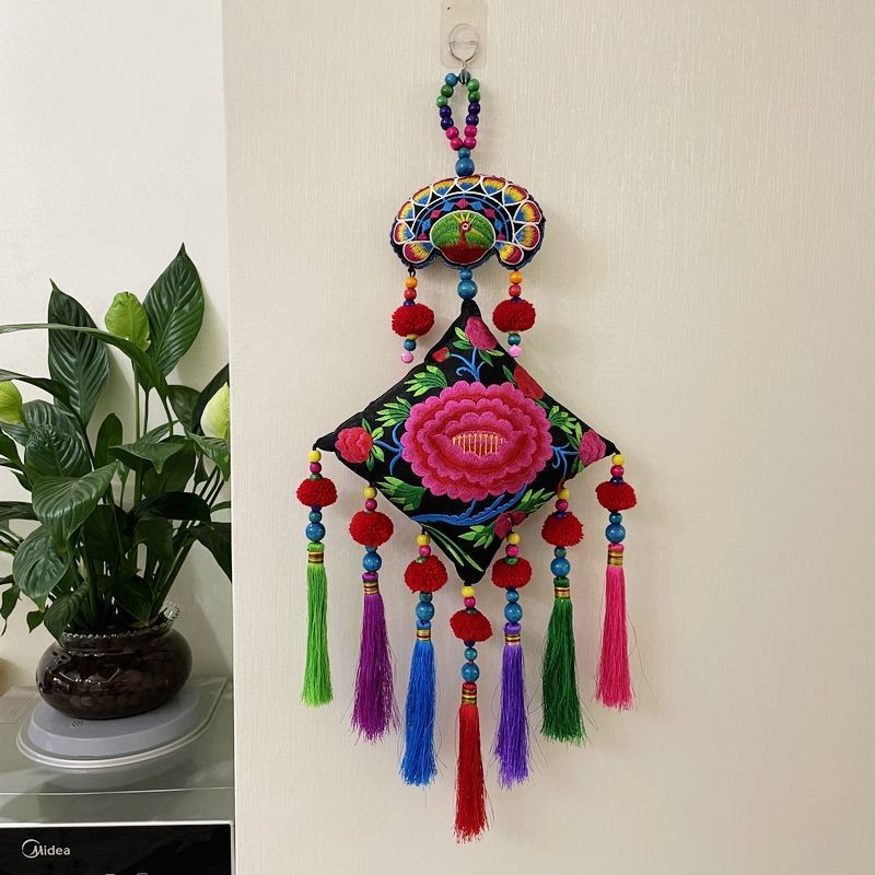 Trang trí tường phong cách dân tộc châu Âu, thêu hình công, phù hợp phòng khách/phòng ăn, retro ZGQ9
