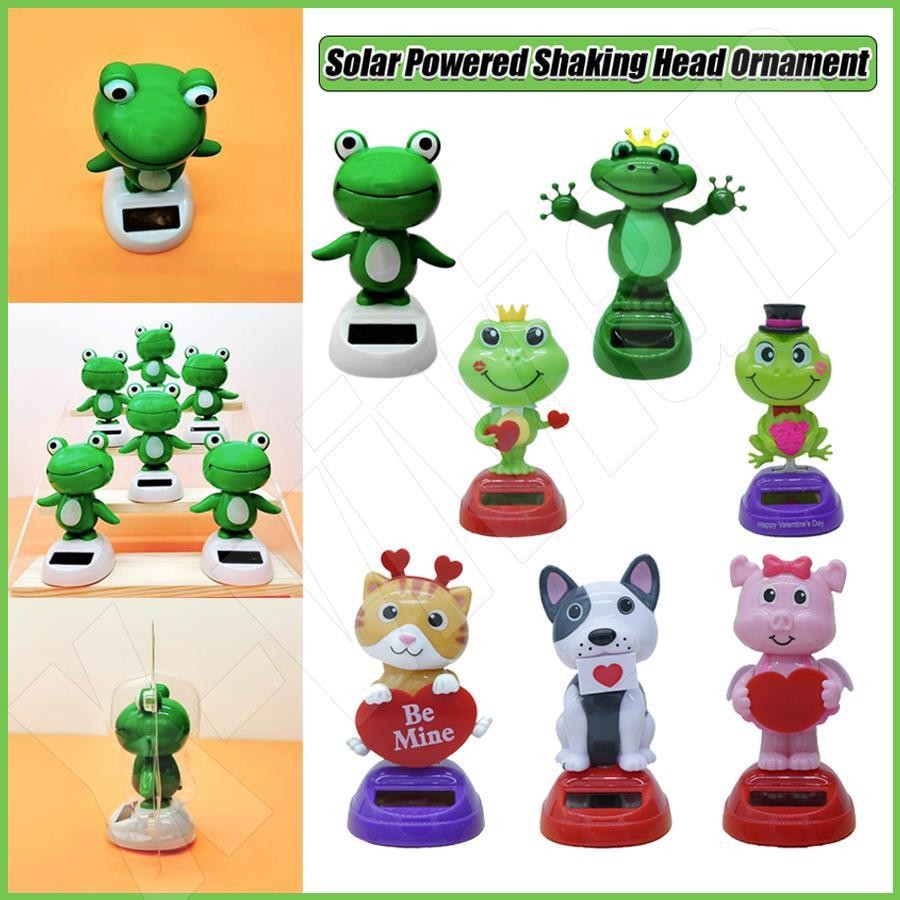 Bobble Head Ếch Chạy Bằng Năng Lượng Mặt Trời Trang Trí Xe Hơi Dễ Thương Lắc Đầu Trang Trí Hoạt Hình Bảng Điều Khiển Trang Trí Cửa Sổ pomervn