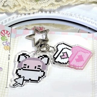 Móc khóa Anime HEARTHLY, Túi chống thất lạc Bunny Trang trí mặt dây chuyền, Phụ kiện túi thẩm mỹ Pixel thời trang Bông tai Kẹp cho bé gái