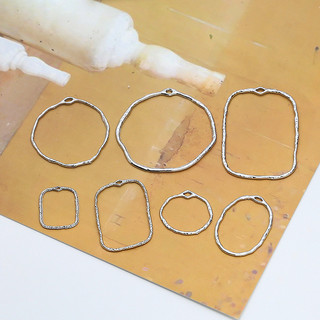 Hợp Kim Trắng K Hình Học Không Đều Tròn Xếp Ly Rỗng Khung diy Handmade Bông Tai Vòng Cổ Mặt Dây Chuyền Chất Liệu Phụ Kiện
