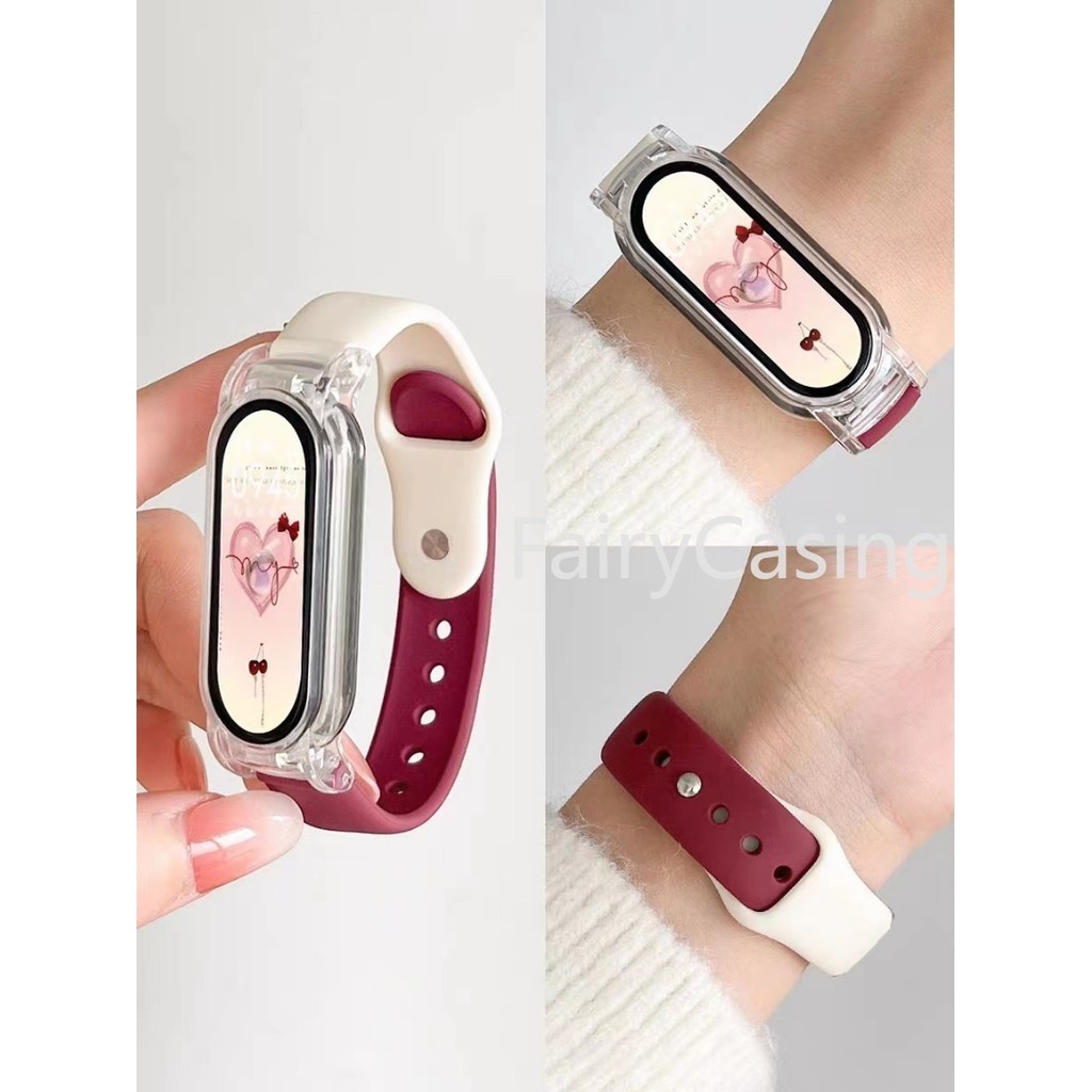 Dây đeo silicon mềm cho Xiaomi Mi Band 9 8 7 NFC Dây đeo đồng hồ cho Mi Band 5 / 6 / 4 / 3 Vòng đeo tay thể thao thời trang Miband Phụ kiện đồng hồ thông minh