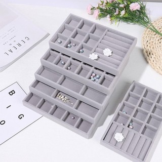 [Vận chuyển nhanh] Khay trưng bày vòng cổ GILDEDHOMIN, Hộp đựng đồ trang sức nhung có thể xếp chồng lên nhau bằng nhung, Hộp đựng bông tai trưng bày vòng cổ vòng đeo tay