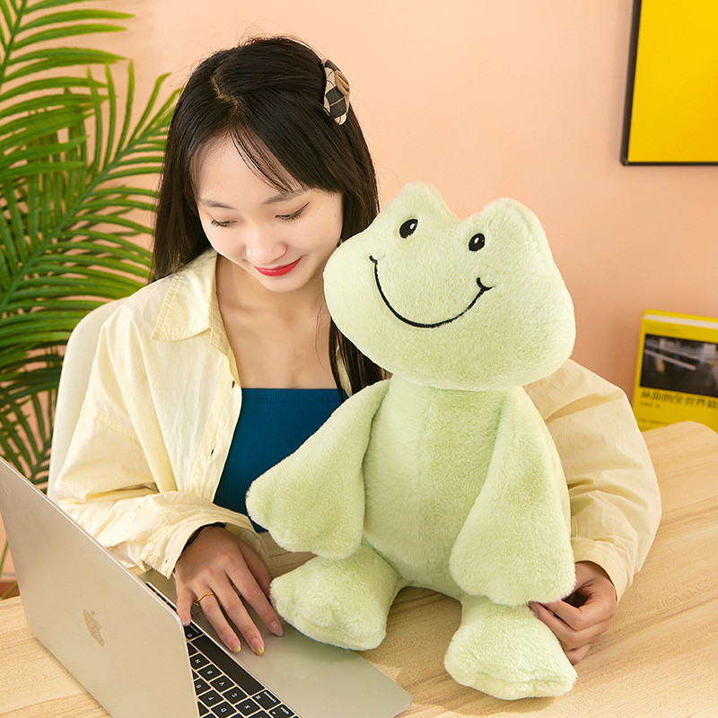 【SKISOPGO】Gấu bông Ếch cười，Gấu bông đồ chơi sang trọng，Ếch sang trọng，Dễ thương，Cartoon kẹo ngắn sang trọng thiết kế