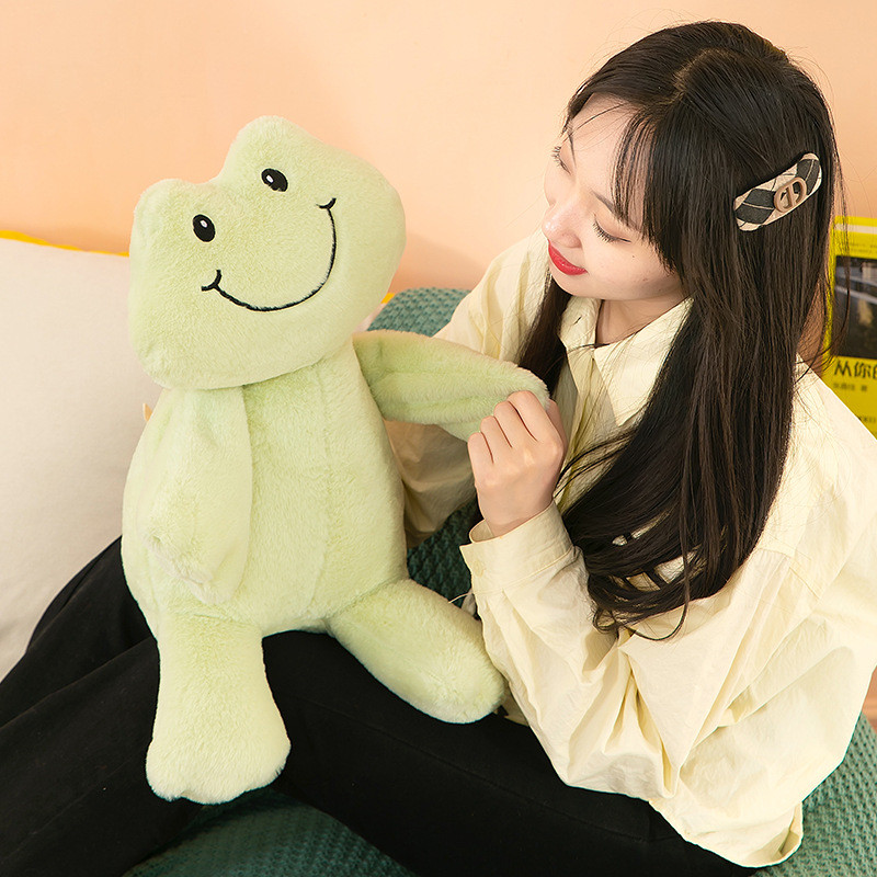 【SKISOPGO】Gấu bông Ếch cười，Gấu bông đồ chơi sang trọng，Ếch sang trọng，Dễ thương，Cartoon kẹo ngắn sang trọng thiết kế