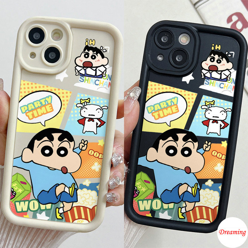 Ốp Lưng Cho Samsung Galaxy S25 S24 S23 S22 S21 S20 Plus Ultra FE M55 M54 M51 A56 A55 A54 A53 A52 A51 A50 A73 A72 A71 Chống Rơi Thiên Thần Thiết Kế Mắt Motif Dễ Thương Shinchan Đảng Thời Gian