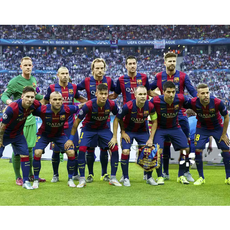 Jersey Barcelona sân nhà 2014 / 15 UCL phiên bản cuối cùng SUARZ MESSI NEYMAR JR áo bóng đá chất lượng cao S-4XL