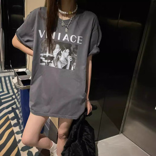 Áo thun 3158 vải cotton khô - Sỉ áo phông nam nữ tay lỡ form rộng in chữ VINTAGE